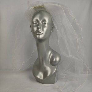 White Crystal Beaded Wedding Veil